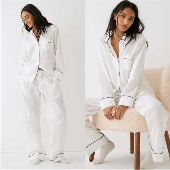 White J. Crew Cotton Pajama set - Picture 3 of 6